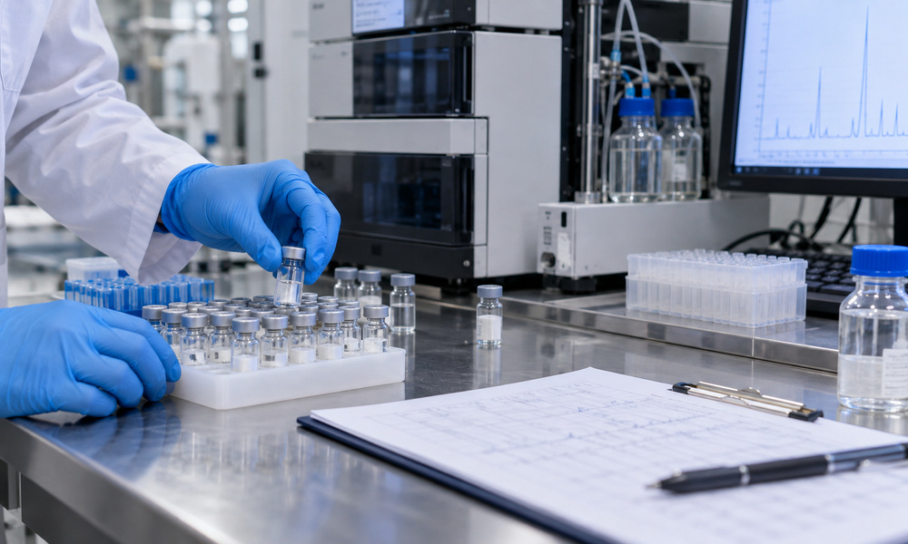 Are peptides safe — scientific article illustration of lab safety