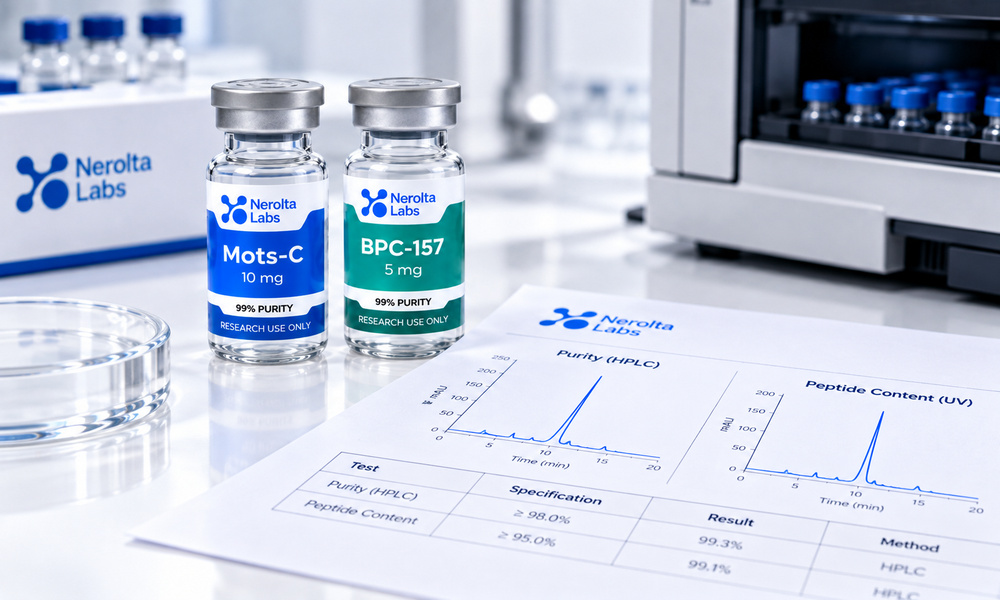 Nerolta Research Library image for peptide purity vs content showing peptide-related product or documentation.