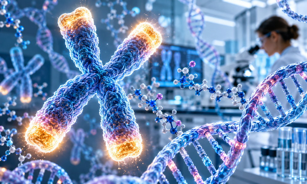 Nerolta research illustration for what is epithalon epitalon research — chromosome genetic.
