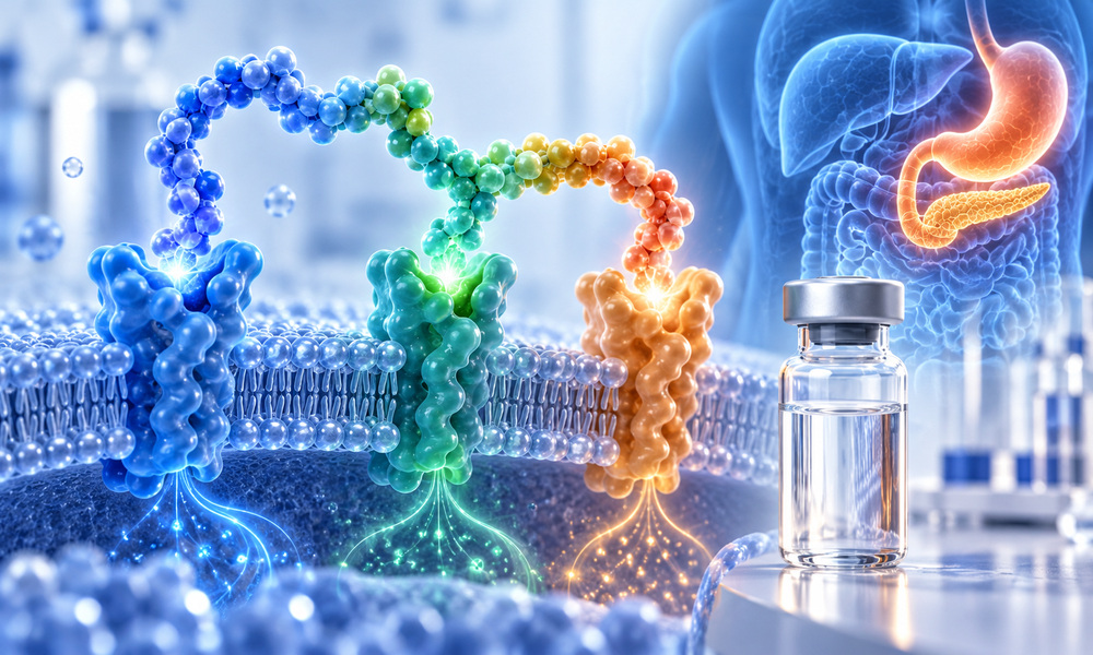 What is glp-1 — scientific article illustration of triple mechanism